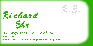 richard ehr business card